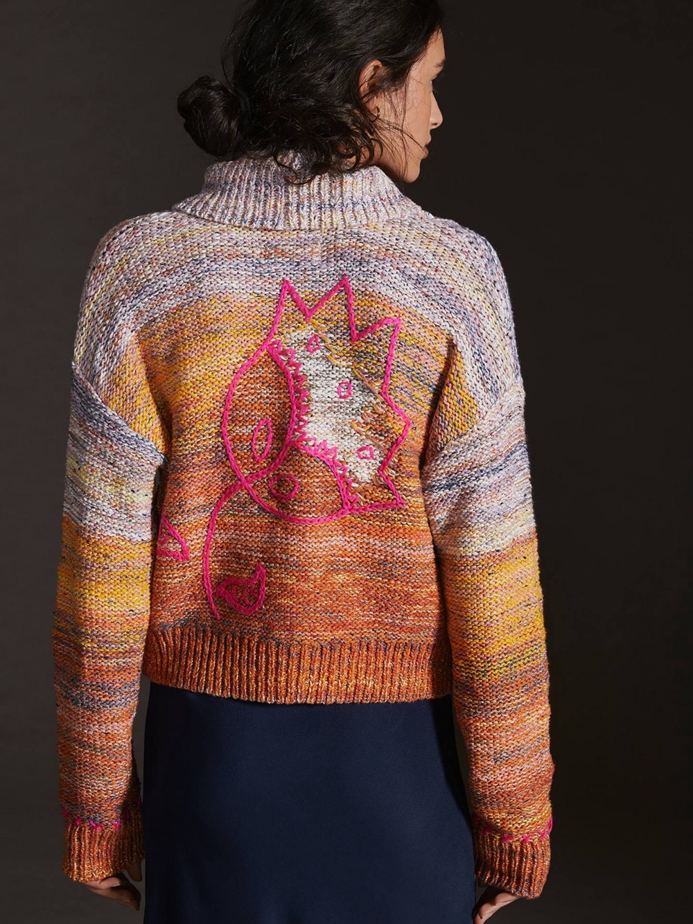 Pilcro Flower Cardigan Sweater Size Medium - Picture 3 of 9